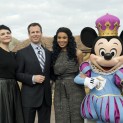 (DEC. 6, 2012): (L-R) Once Upon a Time star Ginnifer Goodwin, Disney Parks and Resorts Chairman Tom Staggs, thespian Jordin Sparks and Mickey Mouse poise Dec. 6, 2012 during a grand opening of New Fantasyland during Walt Disney World Resort in Lake Buena Vista, Fla.  New Fantasyland is a new area in a Magic Kingdom and is a largest enlargement in a 41-year story of a thesis park. (Kent Phillips, photographer)